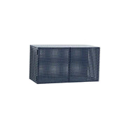LUXORA Wall-Mounted Storage Cabinet - Magnetic Soft-Close System - Powder-Coated Steel Frame - Modern Perforated Mesh Design - Blue