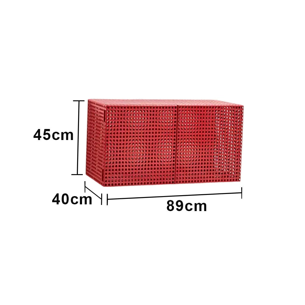 LUXORA Wall-Mounted Storage Cabinet - Magnetic Soft-Close System - Powder-Coated Steel Frame - Modern Perforated Mesh Design - Wine