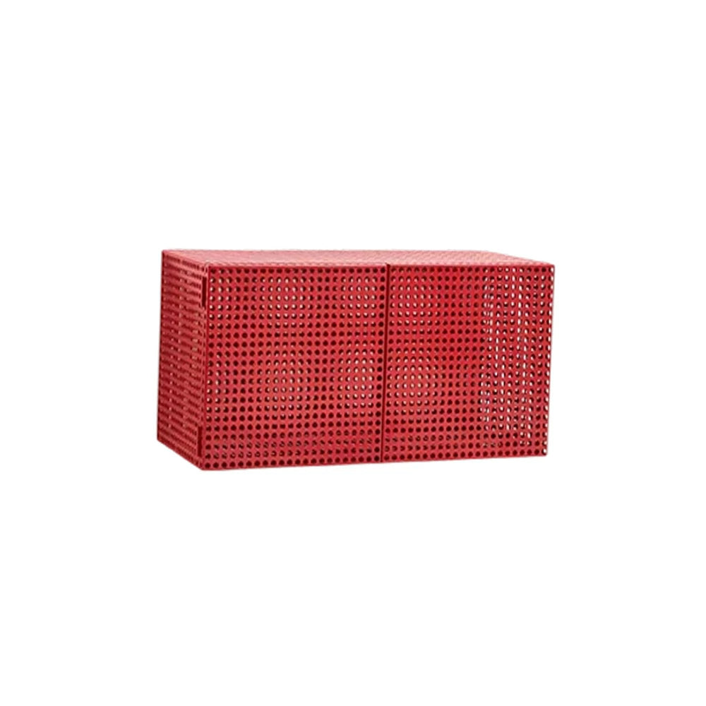 LUXORA Wall-Mounted Storage Cabinet - Magnetic Soft-Close System - Powder-Coated Steel Frame - Modern Perforated Mesh Design - Wine