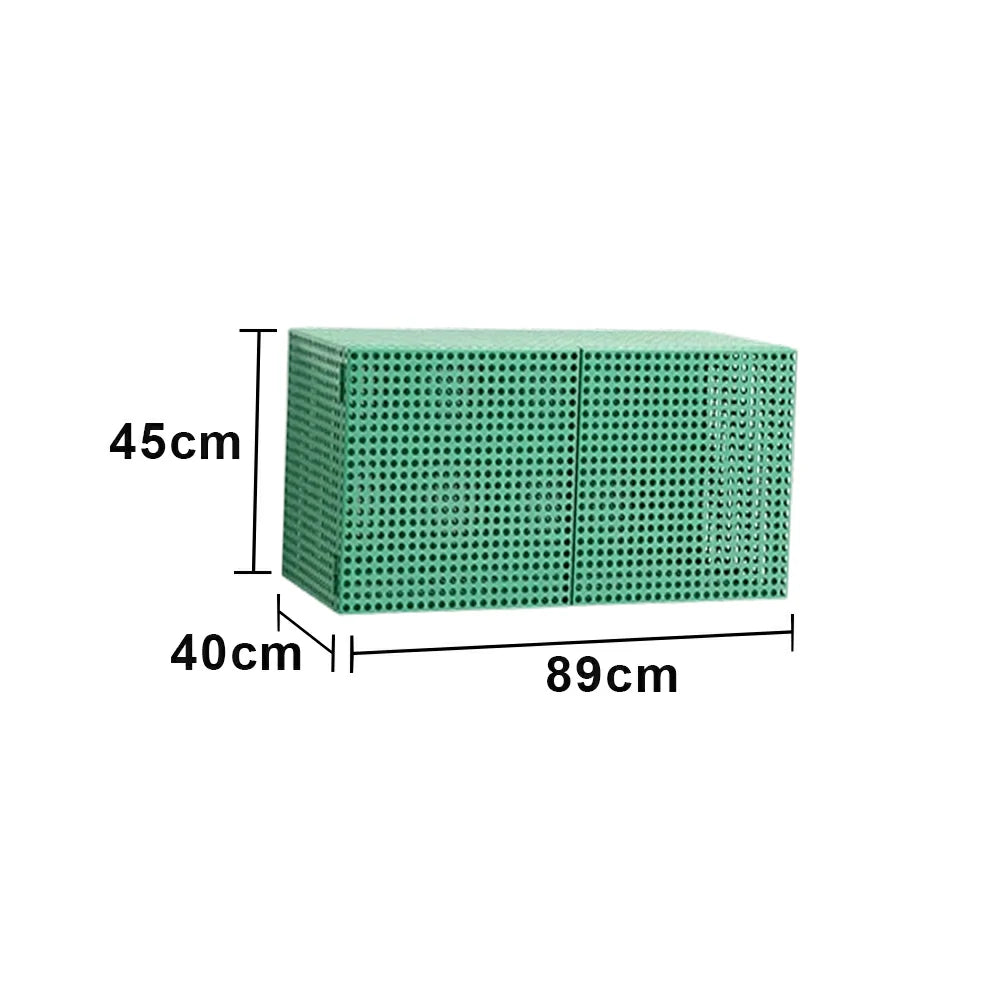 LUXORA Wall-Mounted Storage Cabinet - Magnetic Soft-Close System - Powder-Coated Steel Frame - Modern Perforated Mesh Design - Green
