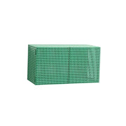 LUXORA Wall-Mounted Storage Cabinet - Magnetic Soft-Close System - Powder-Coated Steel Frame - Modern Perforated Mesh Design - Green