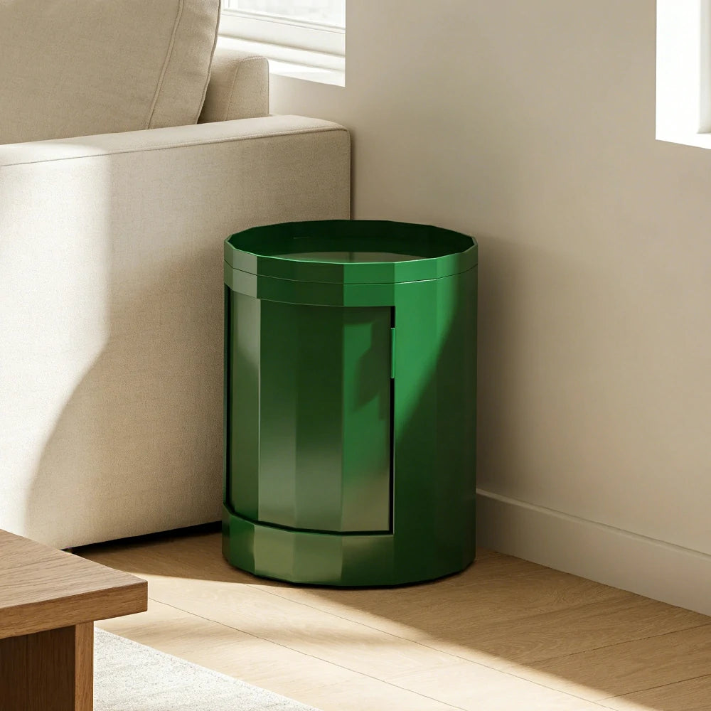 LUXORA 49/66cm Multi-Function Side Table - Removable Tray Design - Stable & Mobile Structure - Compact Rolling Storage Unit - Green