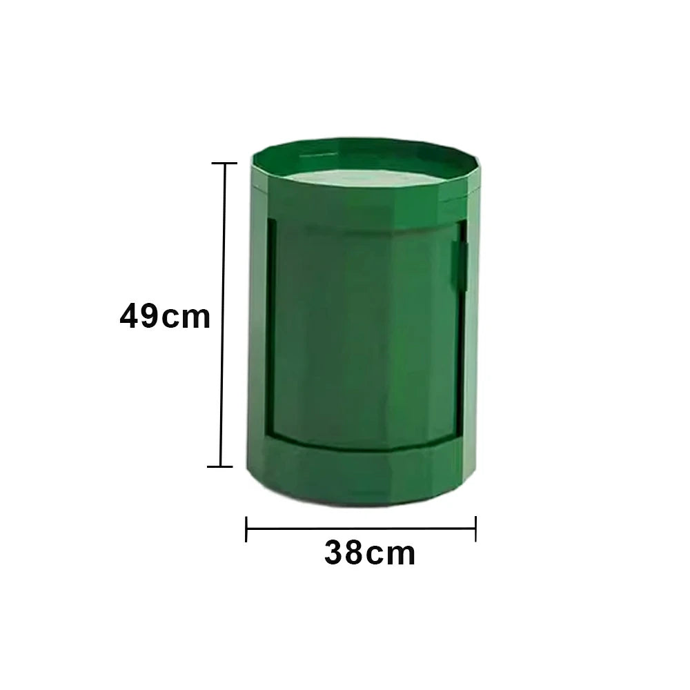 LUXORA 49/66cm Multi-Function Side Table - Removable Tray Design - Stable & Mobile Structure - Compact Rolling Storage Unit - Green