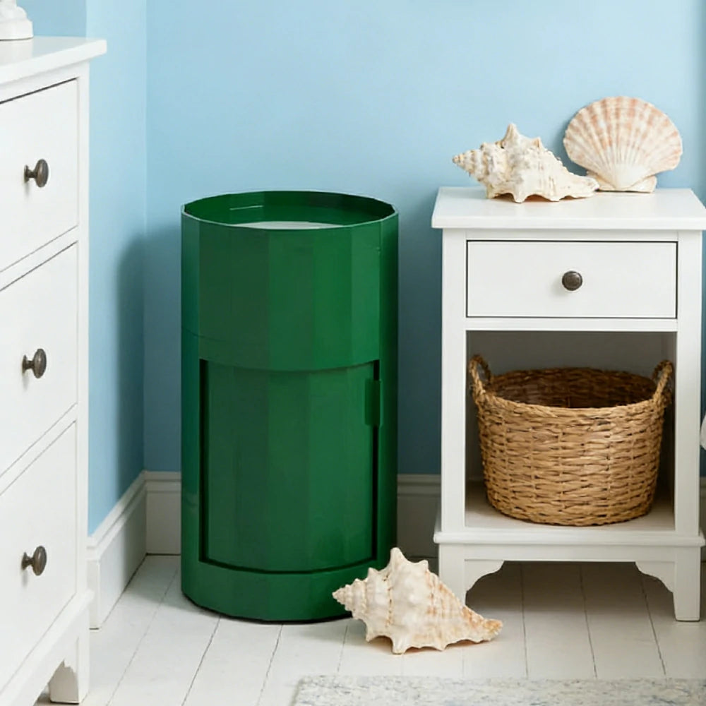 LUXORA 49/66cm Multi-Function Side Table - Removable Tray Design - Stable & Mobile Structure - Compact Rolling Storage Unit - Green