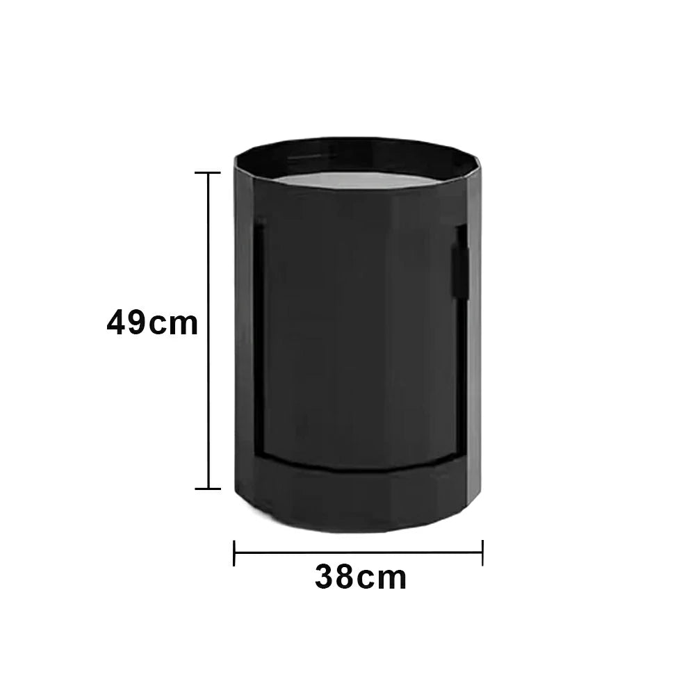 LUXORA 49/66cm Multi-Function Side Table - Removable Tray Design - Stable & Mobile Structure - Compact Rolling Storage Unit - Black