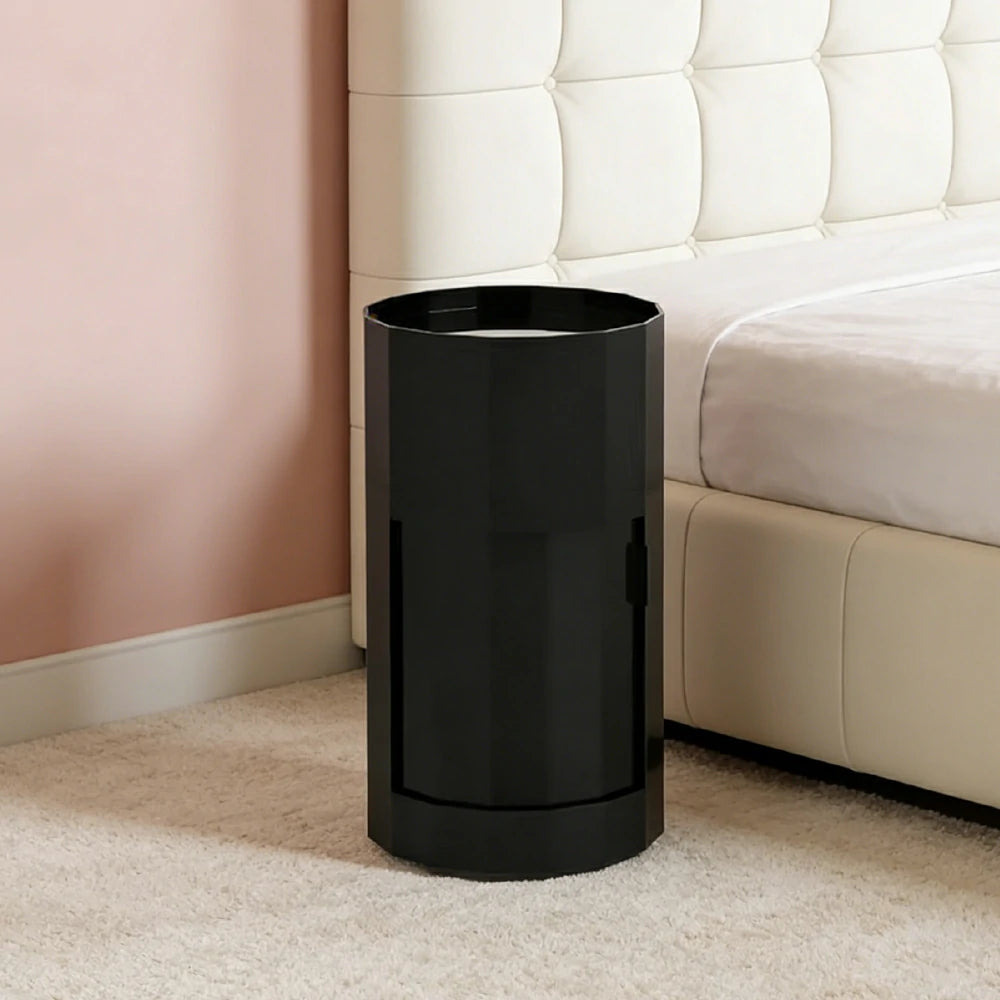 LUXORA 49/66cm Multi-Function Side Table - Removable Tray Design - Stable & Mobile Structure - Compact Rolling Storage Unit - Black