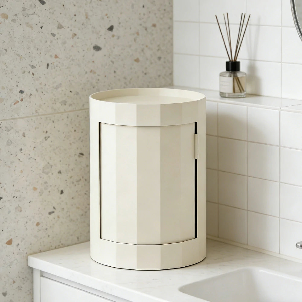 LUXORA 49/66cm Multi-Function Side Table - Removable Tray Design - Stable & Mobile Structure - Compact Rolling Storage Unit - White