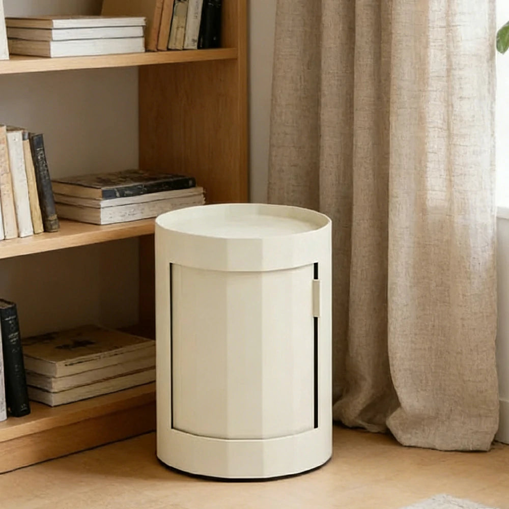 LUXORA 49/66cm Multi-Function Side Table - Removable Tray Design - Stable & Mobile Structure - Compact Rolling Storage Unit - White