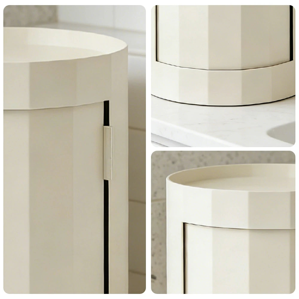 LUXORA 49/66cm Multi-Function Side Table - Removable Tray Design - Stable & Mobile Structure - Compact Rolling Storage Unit - White