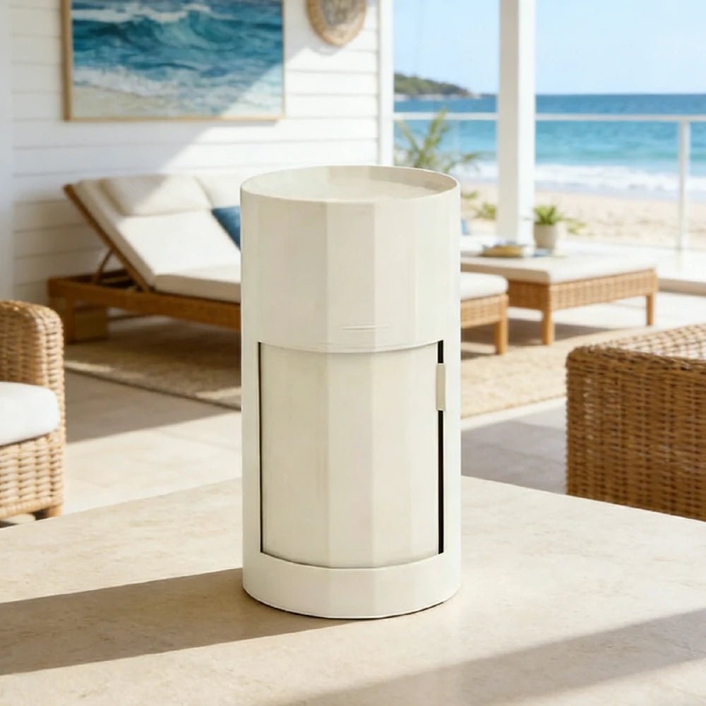 LUXORA 49/66cm Multi-Function Side Table - Removable Tray Design - Stable & Mobile Structure - Compact Rolling Storage Unit - White