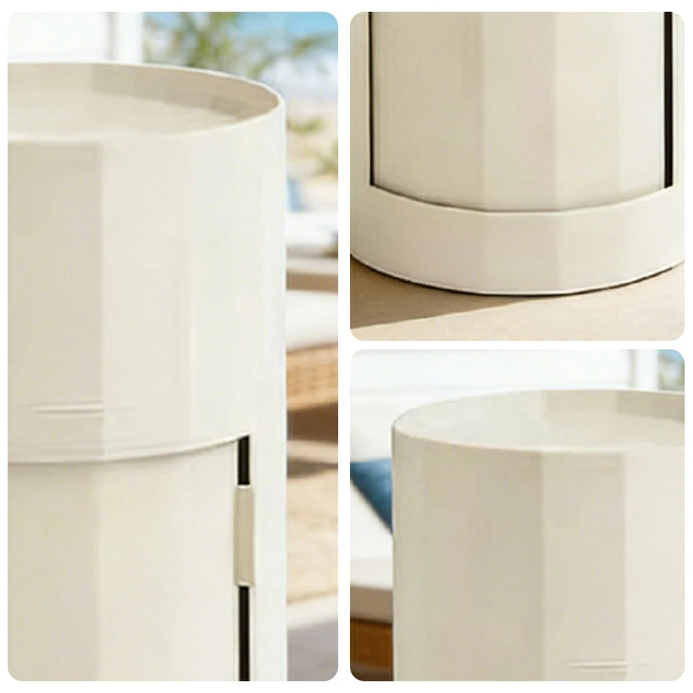 LUXORA 49/66cm Multi-Function Side Table - Removable Tray Design - Stable & Mobile Structure - Compact Rolling Storage Unit - White