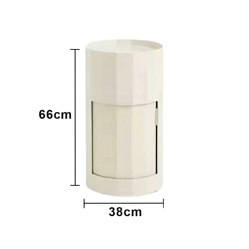 LUXORA 49/66cm Multi-Function Side Table - Removable Tray Design - Stable & Mobile Structure - Compact Rolling Storage Unit - White