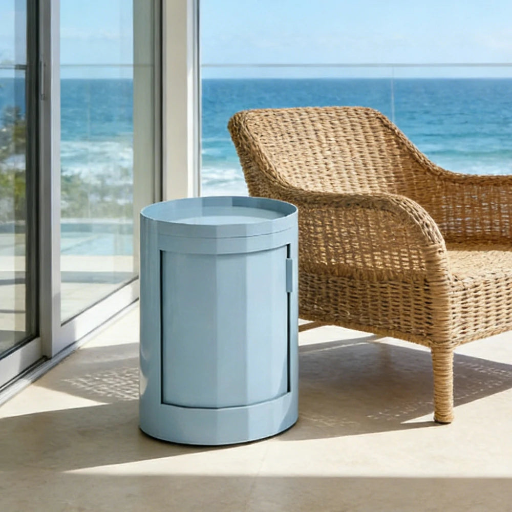 LUXORA 49/66cm Multi-Function Side Table - Removable Tray Design - Stable & Mobile Structure - Compact Rolling Storage Unit - Blue