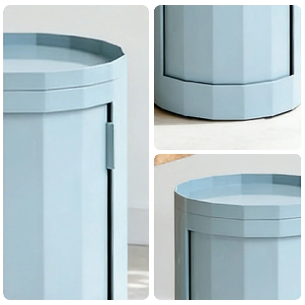 LUXORA 49/66cm Multi-Function Side Table - Removable Tray Design - Stable & Mobile Structure - Compact Rolling Storage Unit - Blue