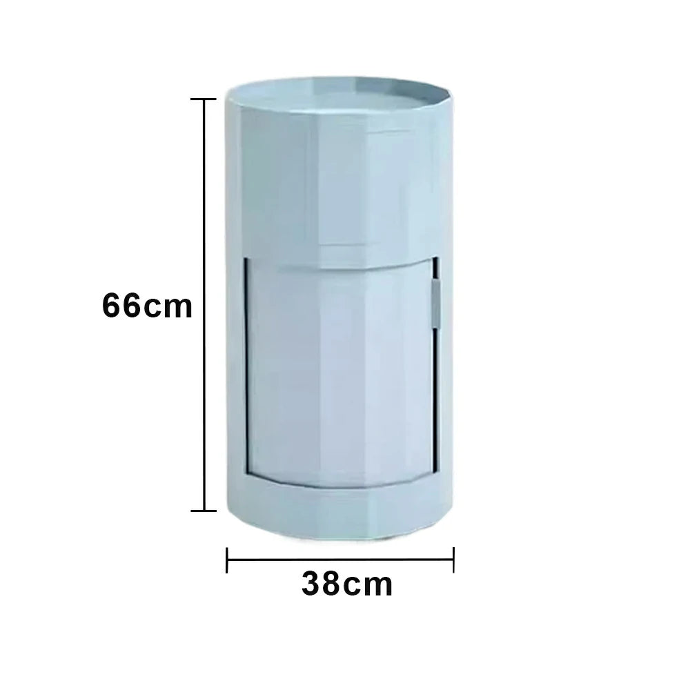 LUXORA 49/66cm Multi-Function Side Table - Removable Tray Design - Stable & Mobile Structure - Compact Rolling Storage Unit - Blue