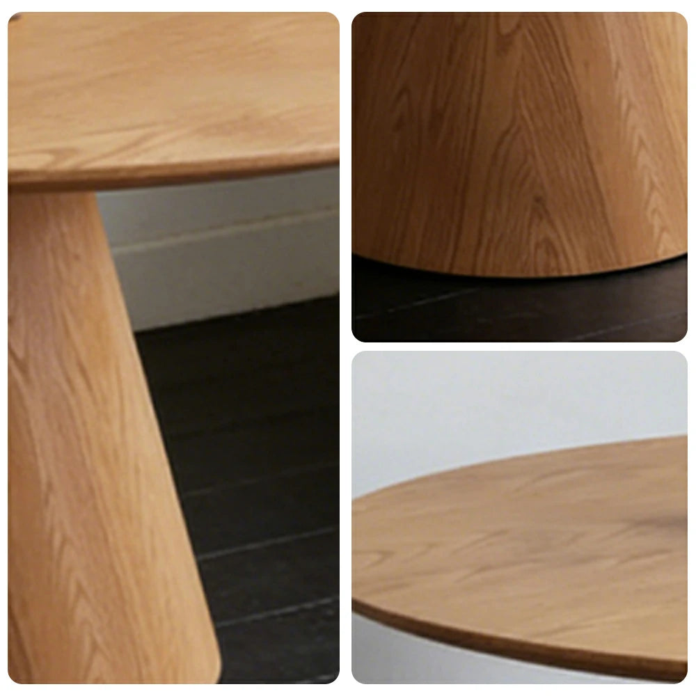 LUXORA 120/150cm Ash Wood Round Dining Table - Thick Solid Wood Base, No Lazy Susan Design, Nordic Minimalist Family Dining Table - Natural