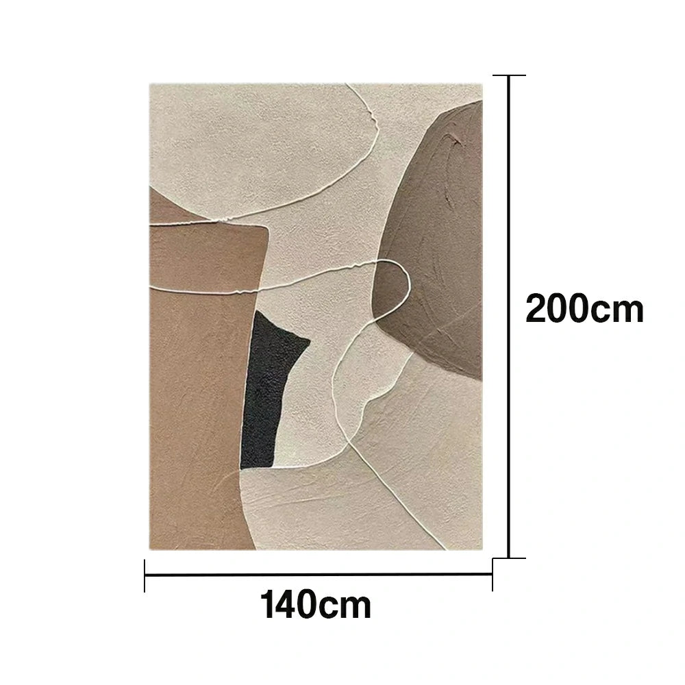 LUXORA Hand-Painted Oil Painting 70/100/140cm - Neutral Abstract Canvas Art with Layered Texture and Gentle Balance to Enhance Calm, Stylish Home Interiors