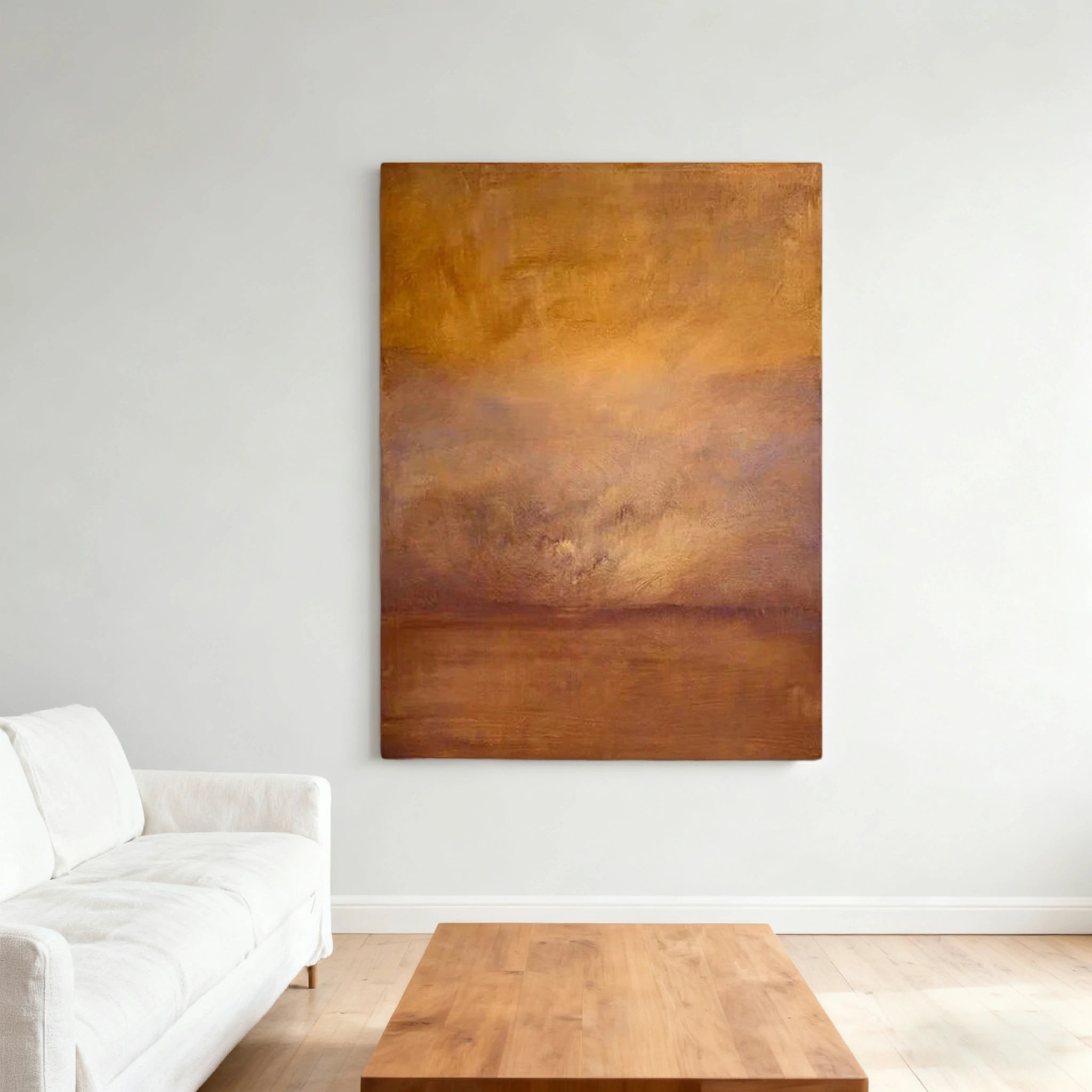 LUXORA Hand-Painted Oil Painting 70/100/140cm - Refined Modern Canvas Art with Soft Brush Details and Subtle Geometry for Elegant and Peaceful Home Environments