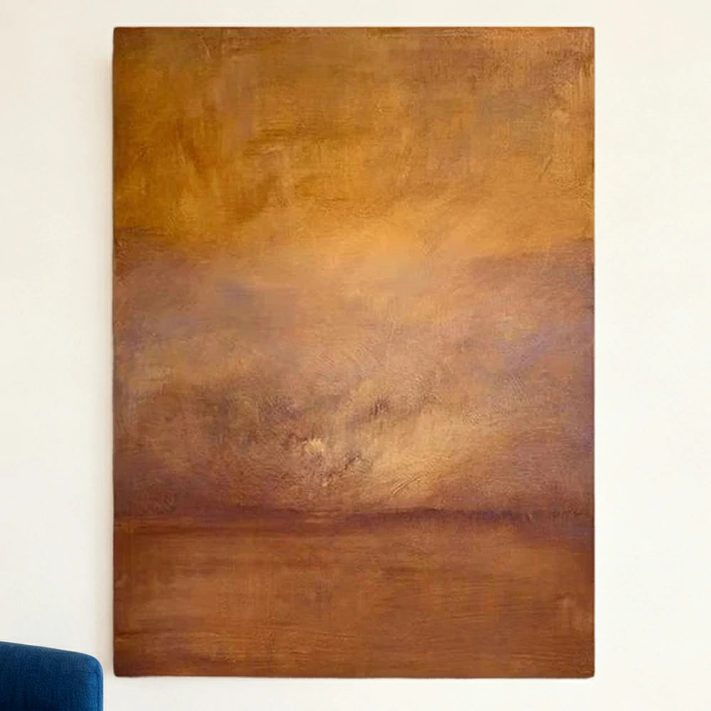 LUXORA Hand-Painted Oil Painting 70/100/140cm - Refined Modern Canvas Art with Soft Brush Details and Subtle Geometry for Elegant and Peaceful Home Environments