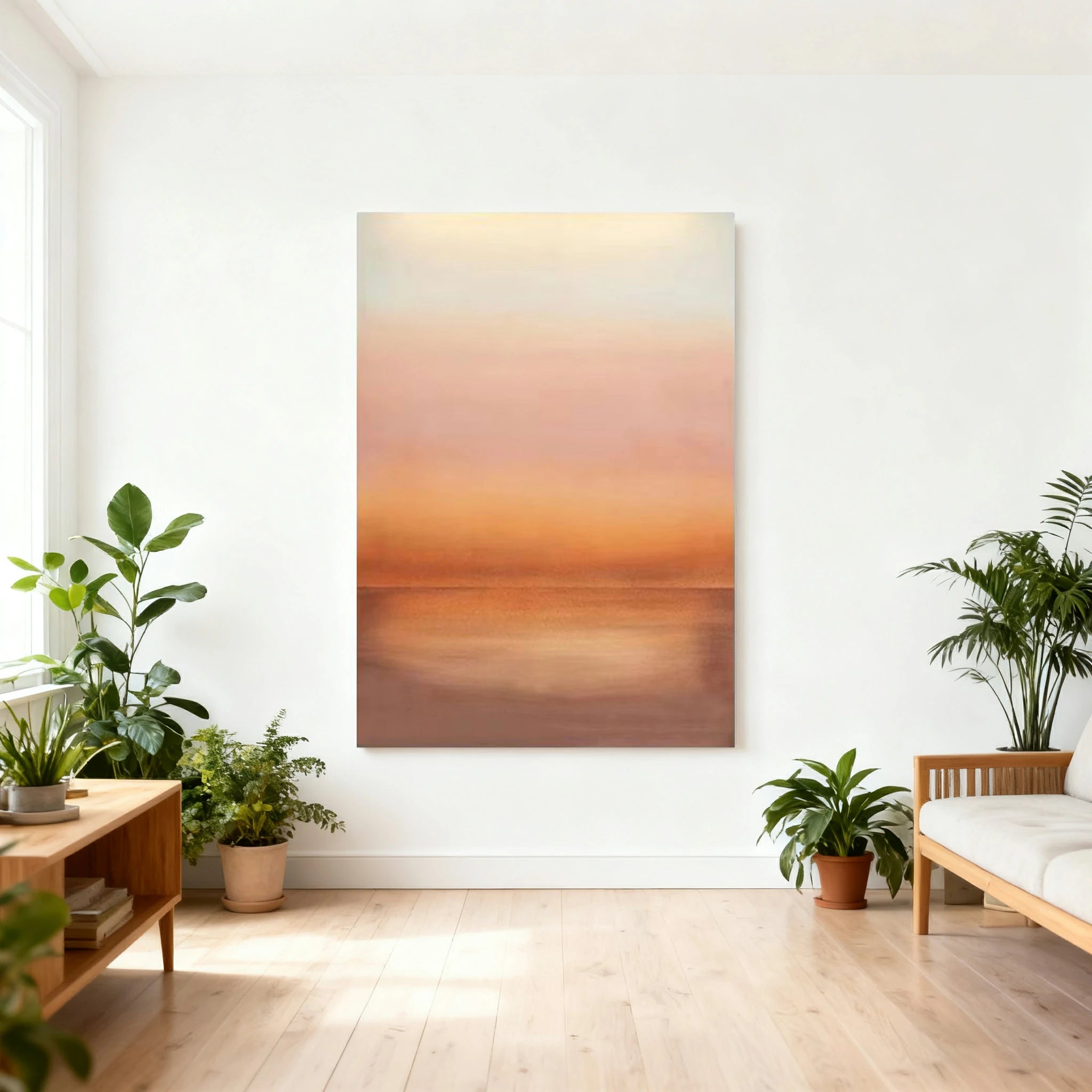 LUXORA Hand-Painted Oil Painting 70/100/140cm - Minimalist Abstract Canvas with Smooth Finish and Subtle Composition for Calm and Stylish Homes