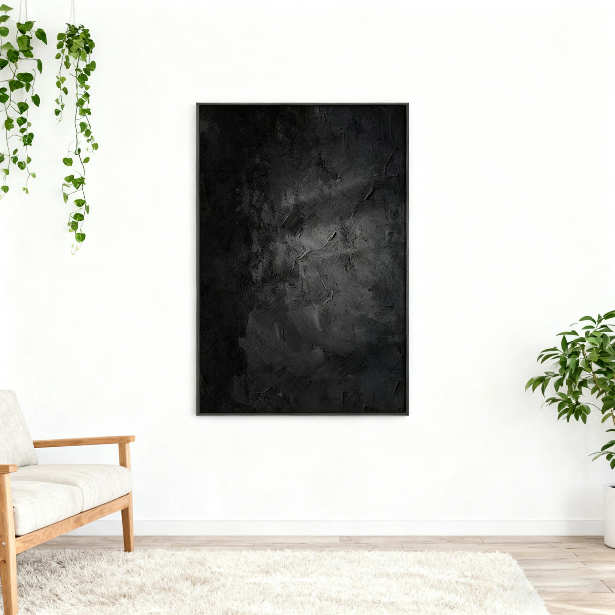 LUXORA Hand-Painted Oil Painting 70/100/140cm - Neutral Hand-Painted Canvas Art Crafted for Peaceful and Simple Interior Environments