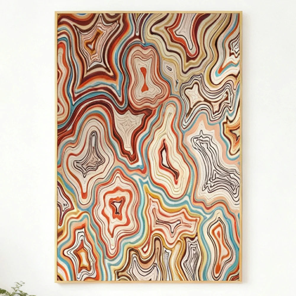 LUXORA Hand-Painted Oil Painting 70/100/140cm - Minimalist Hand-Painted Wall Art Designed for Clean, Neutral Interiors and Relaxed Modern Living Spaces