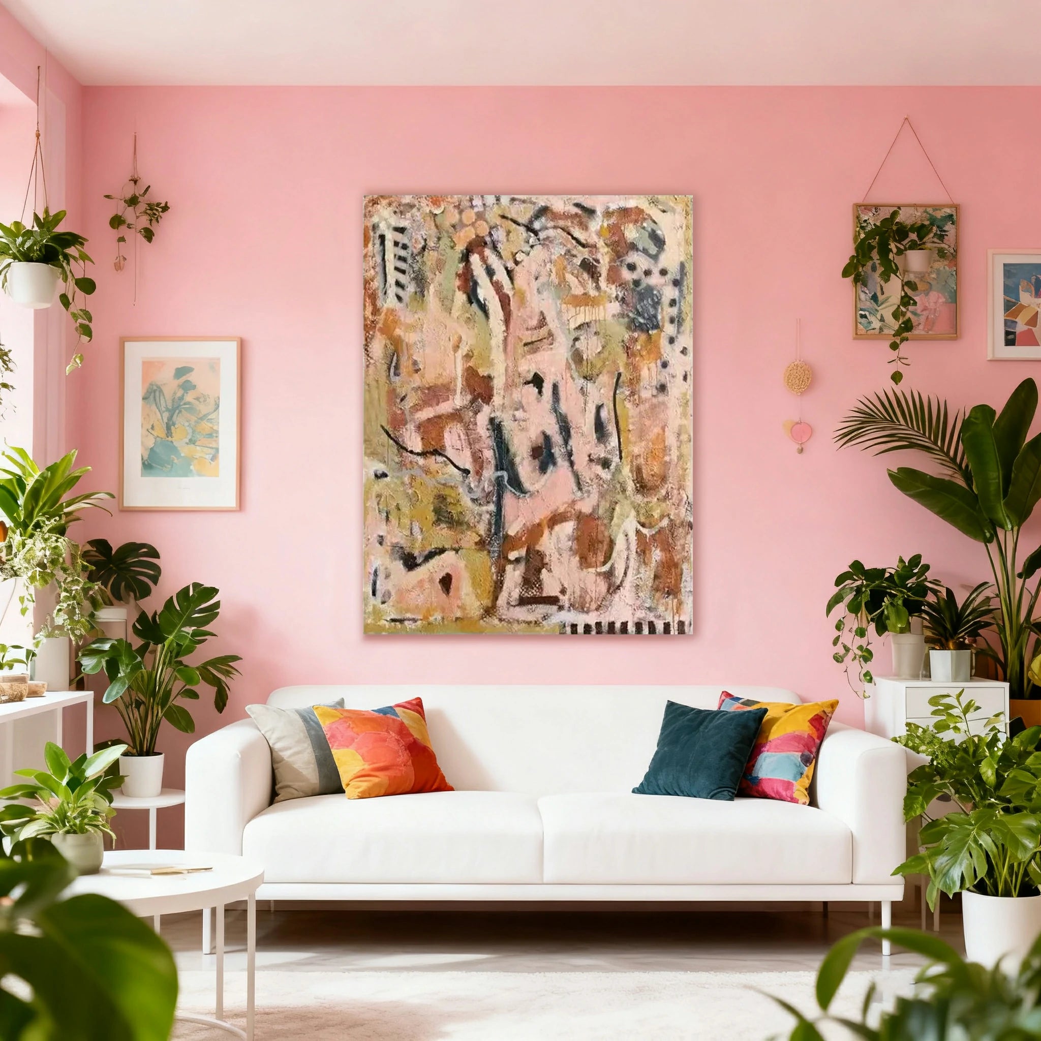 LUXORA Hand-Painted Oil Painting 70/100/140cm - Elegant Hand-Painted Wall Art with Clean Lines and Balanced Form, Ideal for Modern and Minimalist Home Interiors