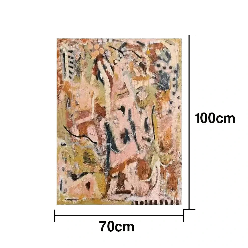 LUXORA Hand-Painted Oil Painting 70/100/140cm - Elegant Hand-Painted Wall Art with Clean Lines and Balanced Form, Ideal for Modern and Minimalist Home Interiors