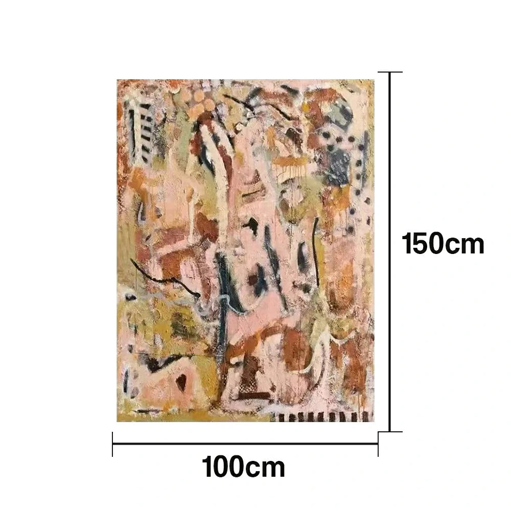 LUXORA Hand-Painted Oil Painting 70/100/140cm - Elegant Hand-Painted Wall Art with Clean Lines and Balanced Form, Ideal for Modern and Minimalist Home Interiors