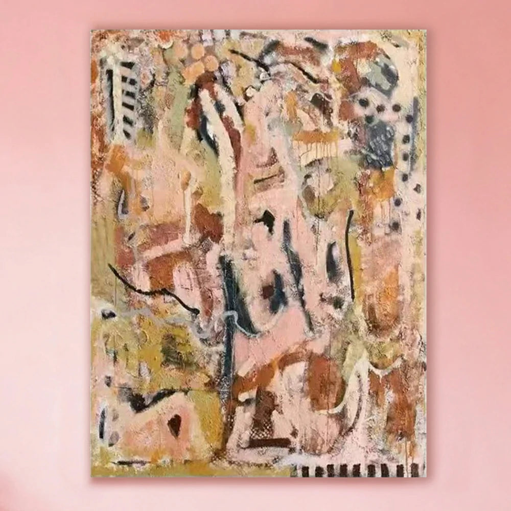 LUXORA Hand-Painted Oil Painting 70/100/140cm - Elegant Hand-Painted Wall Art with Clean Lines and Balanced Form, Ideal for Modern and Minimalist Home Interiors