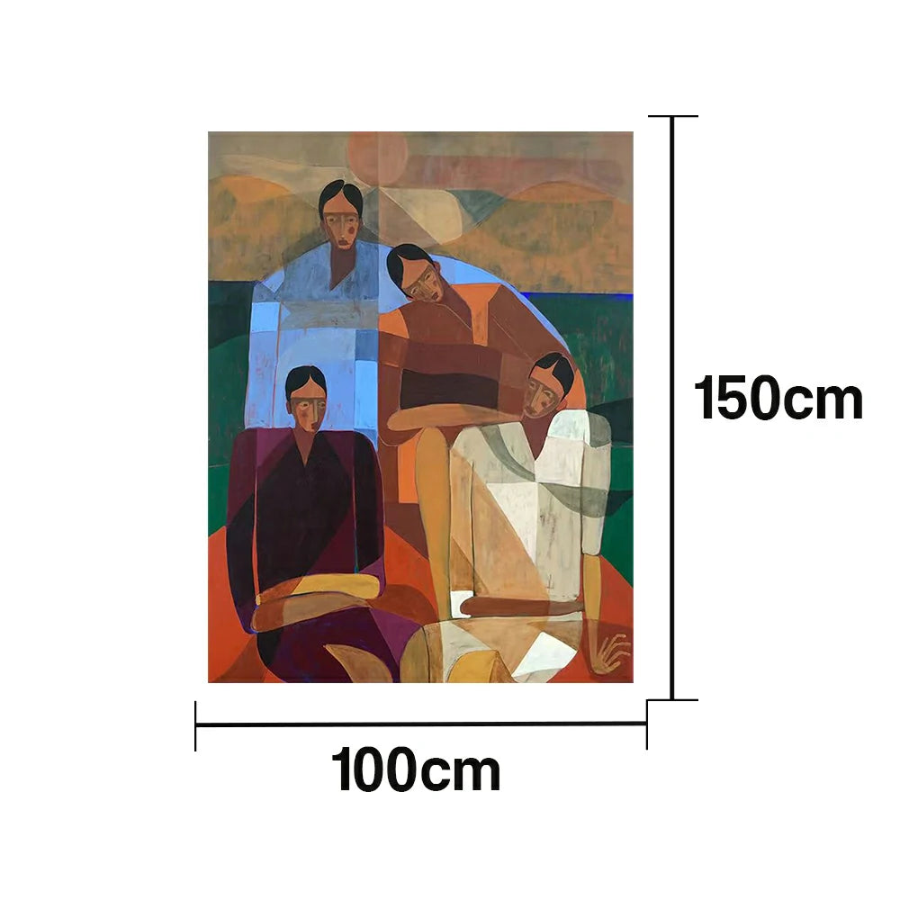 LUXORA Hand-Painted Oil Painting 70/100/140cm - Contemporary Abstract Canvas Art Designed with Calm Colours and Fine Texture for Light-Filled Interiors