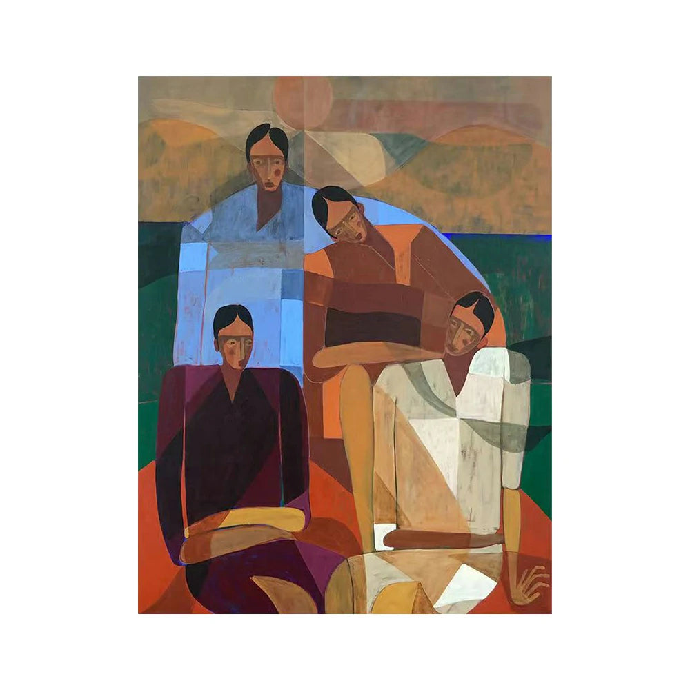 LUXORA Hand-Painted Oil Painting 70/100/140cm - Contemporary Abstract Canvas Art Designed with Calm Colours and Fine Texture for Light-Filled Interiors