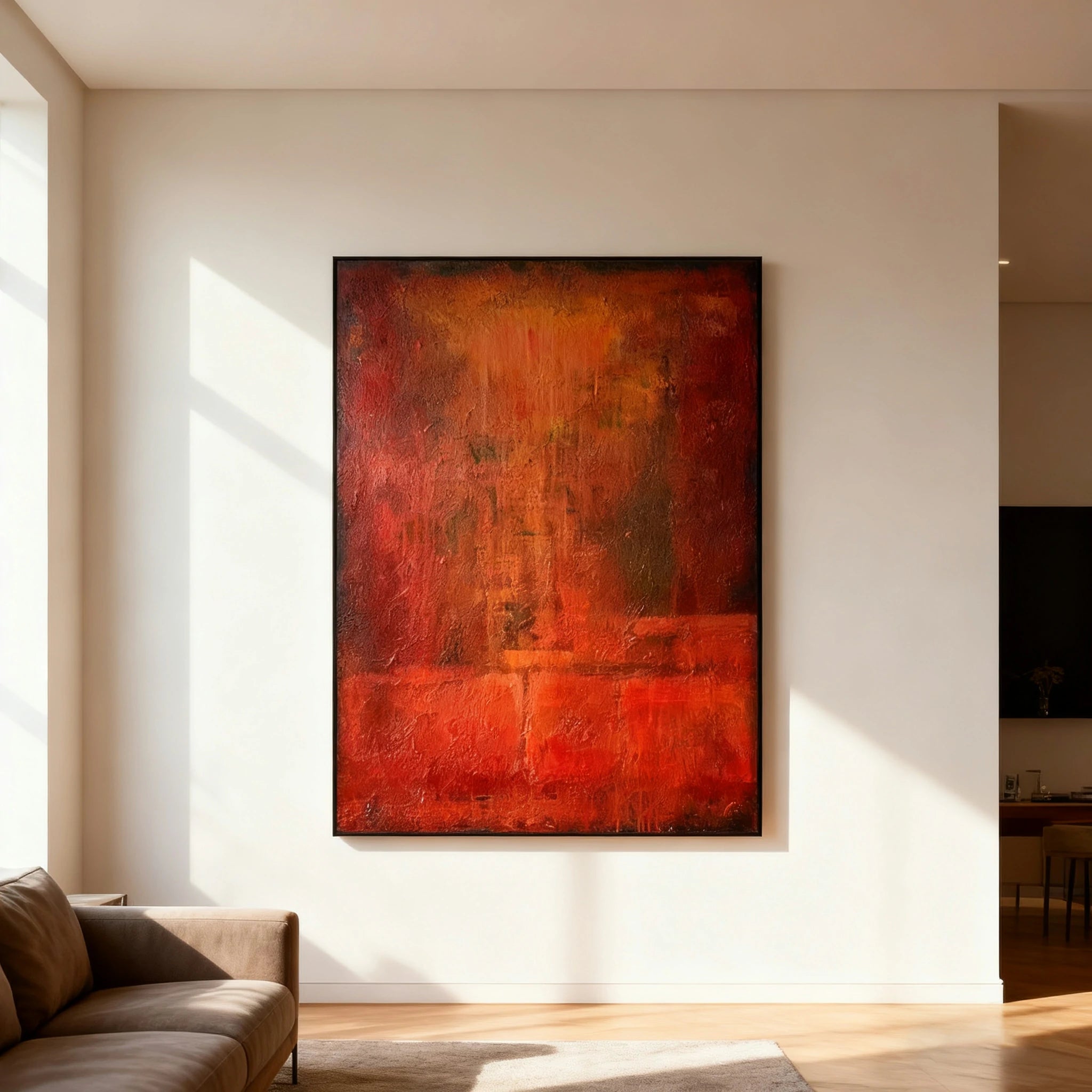 LUXORA Hand-Painted Oil Painting 70/100/140cm - Elegant Minimalist Canvas Painting Combining Calm Shades and Subtle Form for Everyday Comfort in Homes