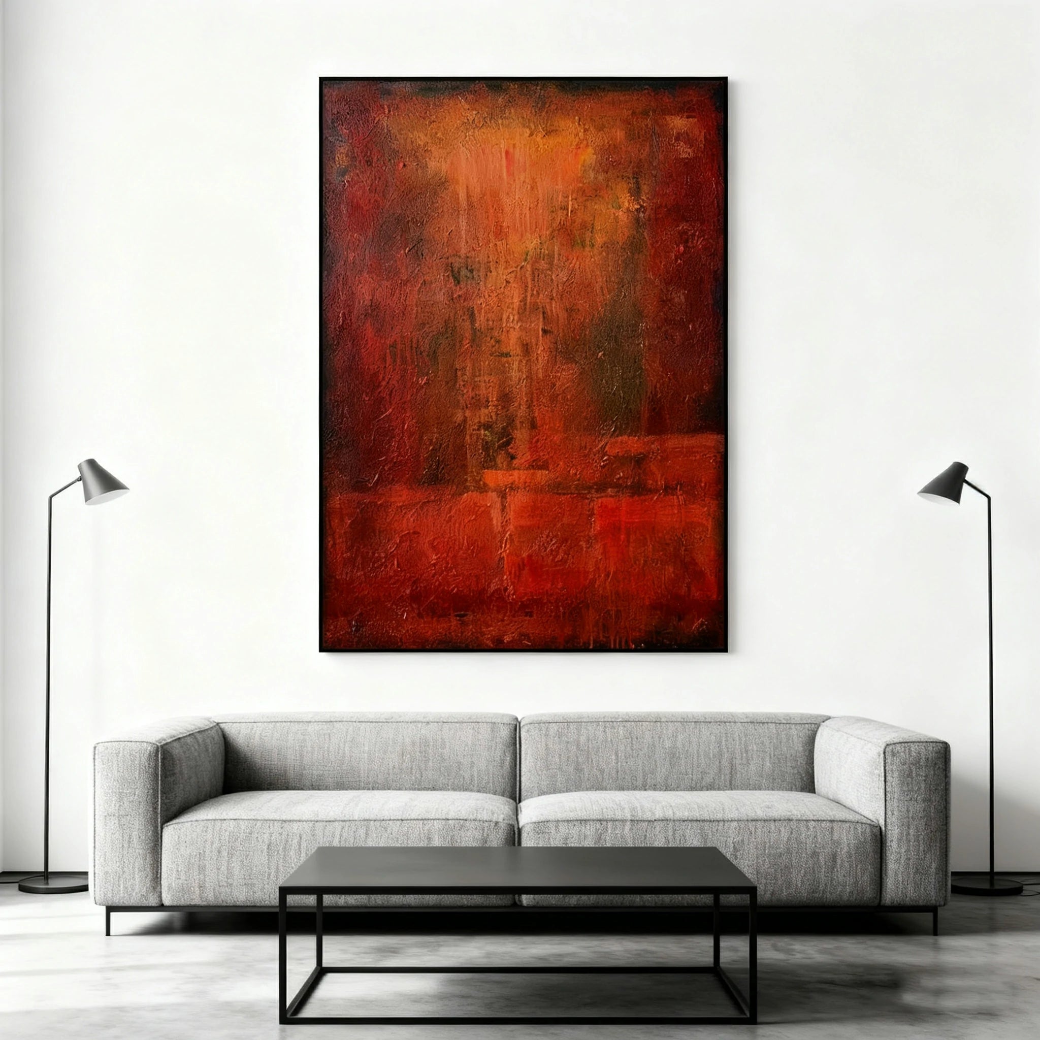 LUXORA Hand-Painted Oil Painting 70/100/140cm - Elegant Minimalist Canvas Painting Combining Calm Shades and Subtle Form for Everyday Comfort in Homes