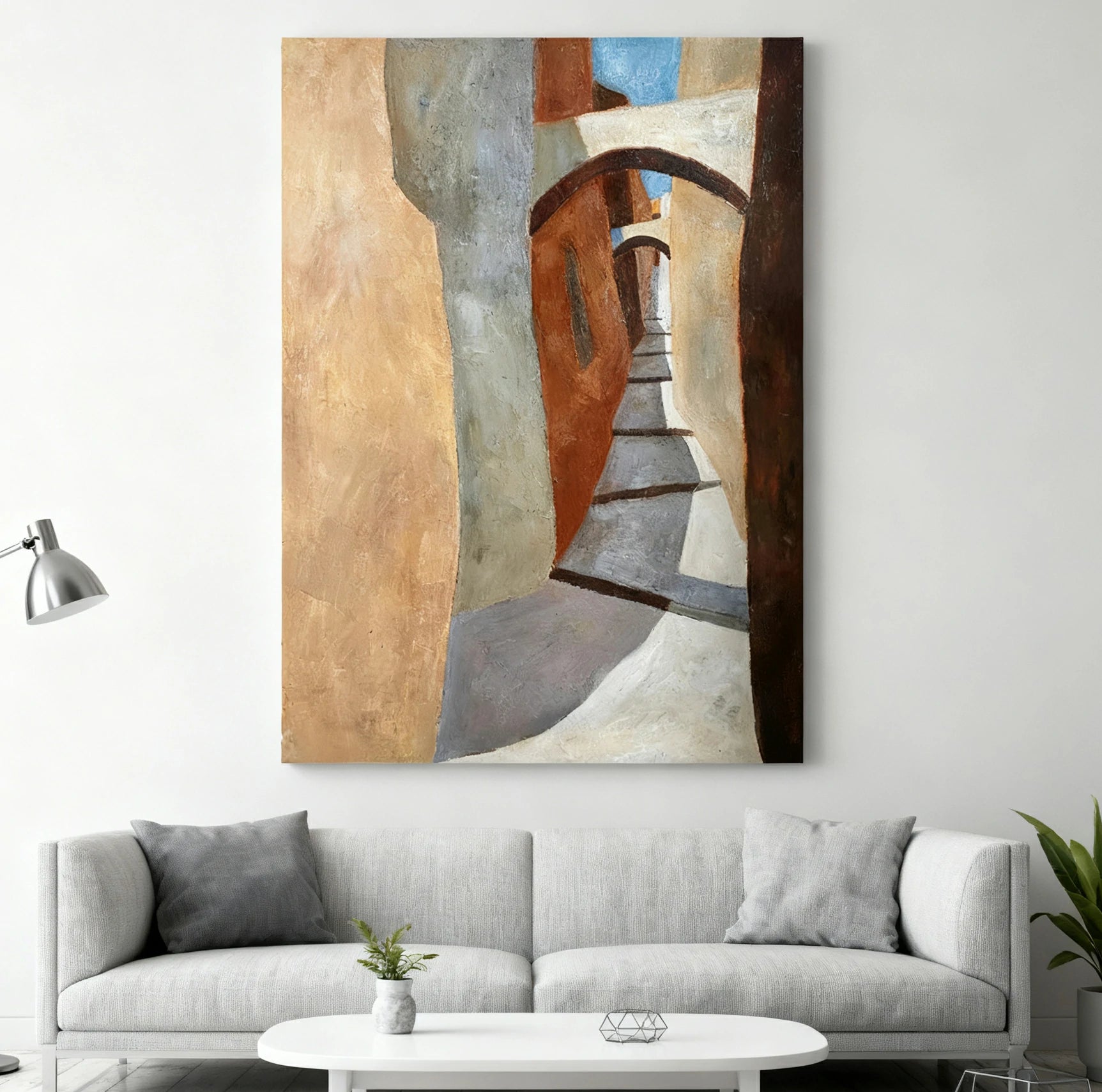 LUXORA Hand-Painted Oil Painting 70/100/140cm - Minimalist Canvas Wall Art with Gentle Tones and Clean Composition, Creating a Peaceful Home Atmosphere