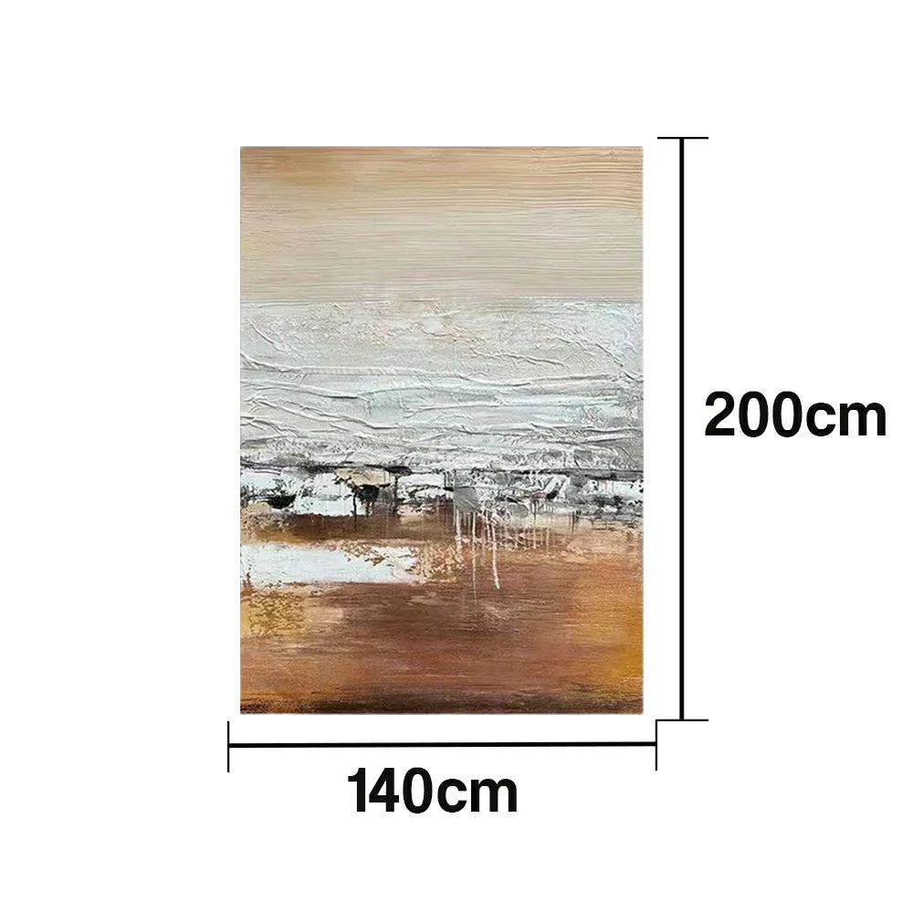 LUXORA Hand-Painted Oil Painting 70/100/140cm Minimalist Abstract Canvas with Warm Neutral Colors Perfect for Living Room Wall Decor and Stylish Home Interior Design