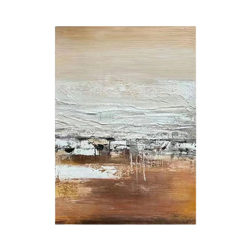 LUXORA Hand-Painted Oil Painting 70/100/140cm Minimalist Abstract Canvas with Warm Neutral Colors Perfect for Living Room Wall Decor and Stylish Home Interior Design