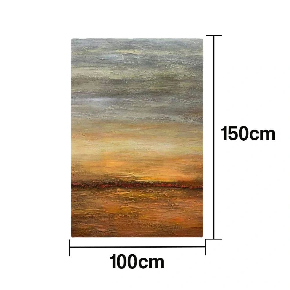 LUXORA Hand-Painted Oil Painting 70/100/140cm Warm Earth-Tone Abstract Canvas Ideal for Contemporary Living Rooms Seeking Natural, Calm, and Cozy Interior Atmosphere