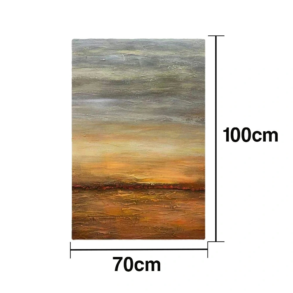 LUXORA Hand-Painted Oil Painting 70/100/140cm Warm Earth-Tone Abstract Canvas Ideal for Contemporary Living Rooms Seeking Natural, Calm, and Cozy Interior Atmosphere