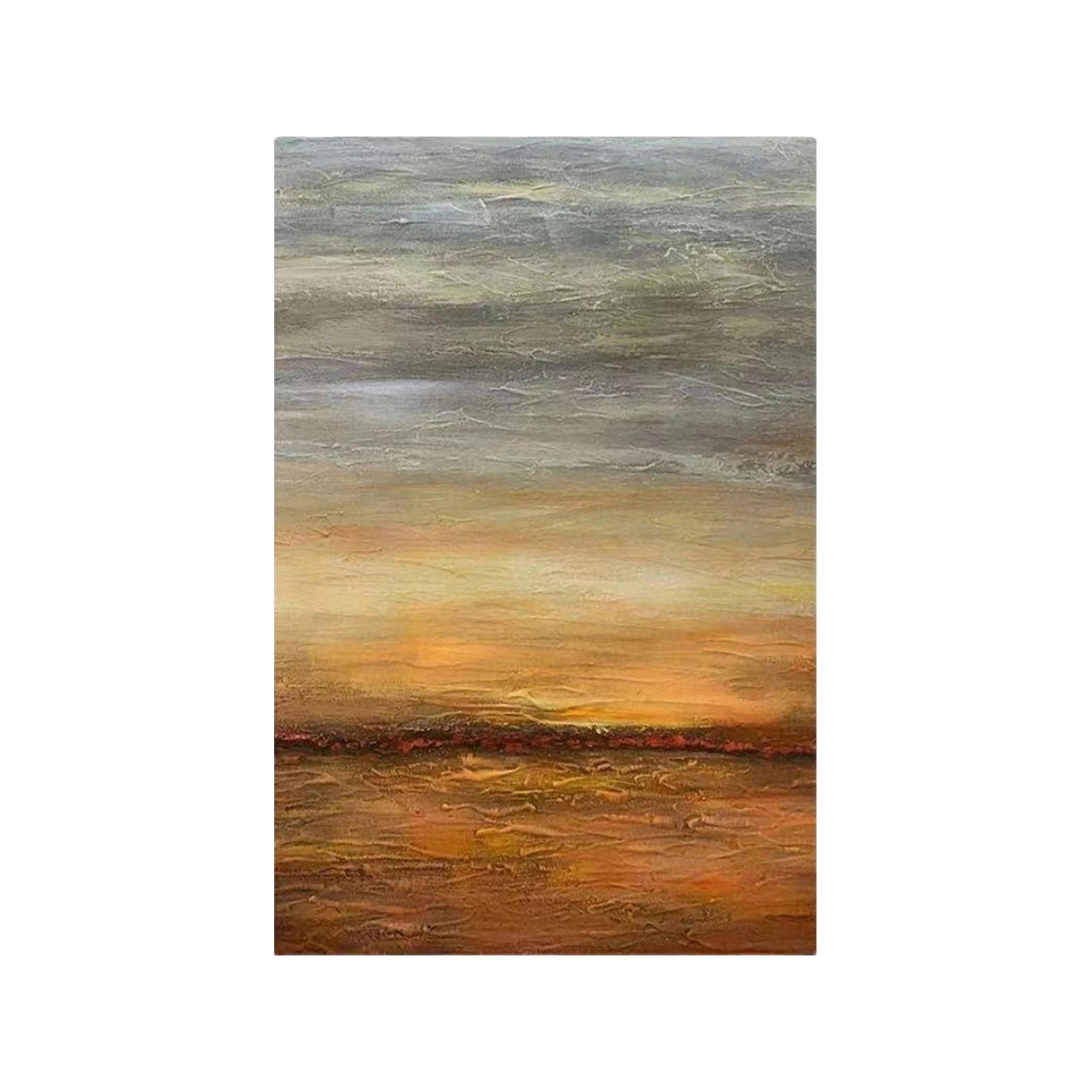 LUXORA Hand-Painted Oil Painting 70/100/140cm Warm Earth-Tone Abstract Canvas Ideal for Contemporary Living Rooms Seeking Natural, Calm, and Cozy Interior Atmosphere