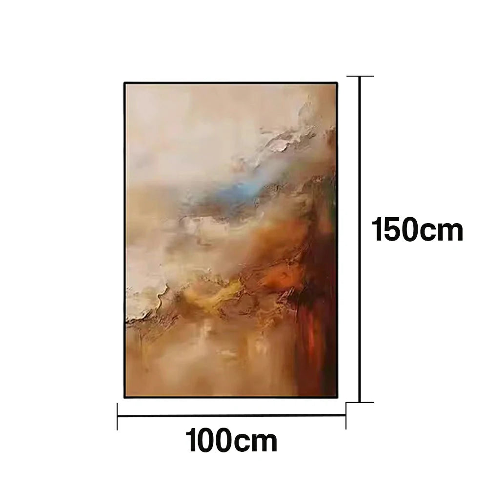 LUXORA Hand-Painted Oil Painting 70/100/140cm Stylish Modern Abstract Artwork with Soft Neutral Shades Perfect for Enhancing Living Rooms and Bedroom Wall Decoration