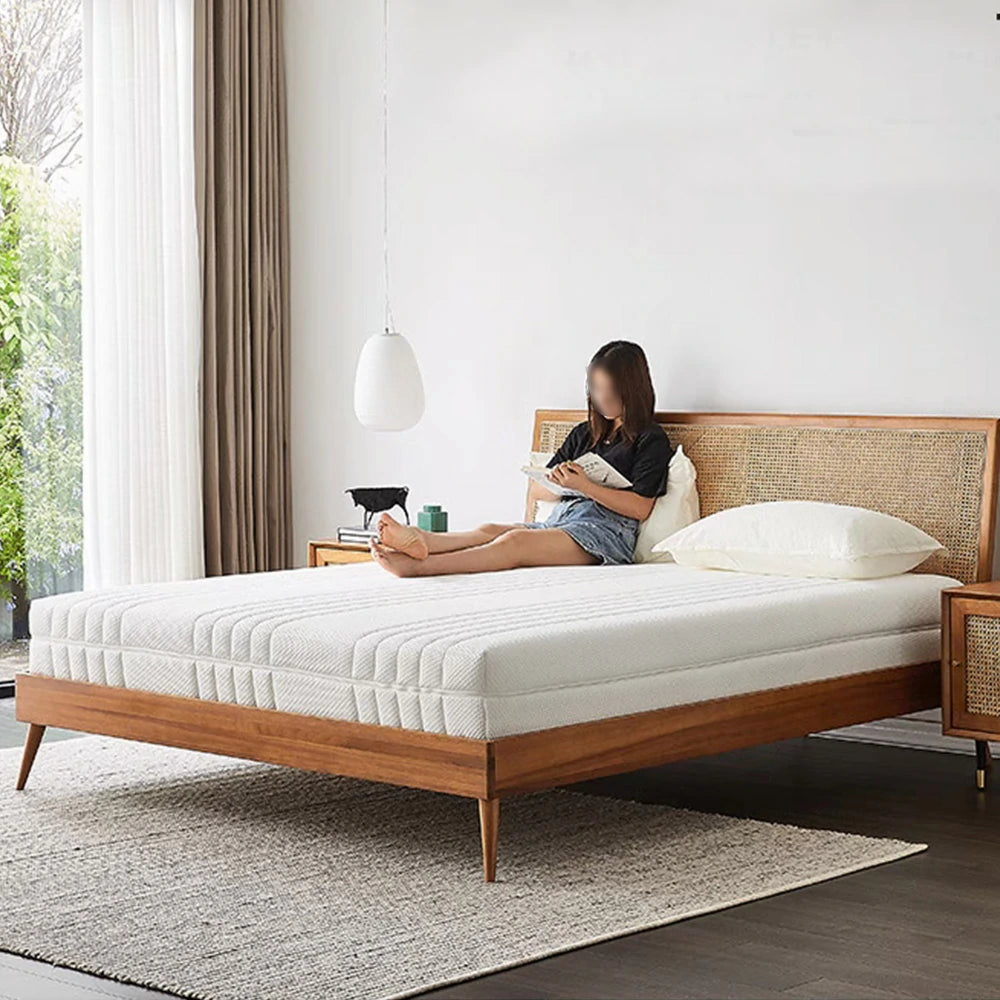 LUXORA Mattress 150/180cm, Natural Latex & 7-Zone Pocket Spring, Removable Cover for Breathable Comfort - White