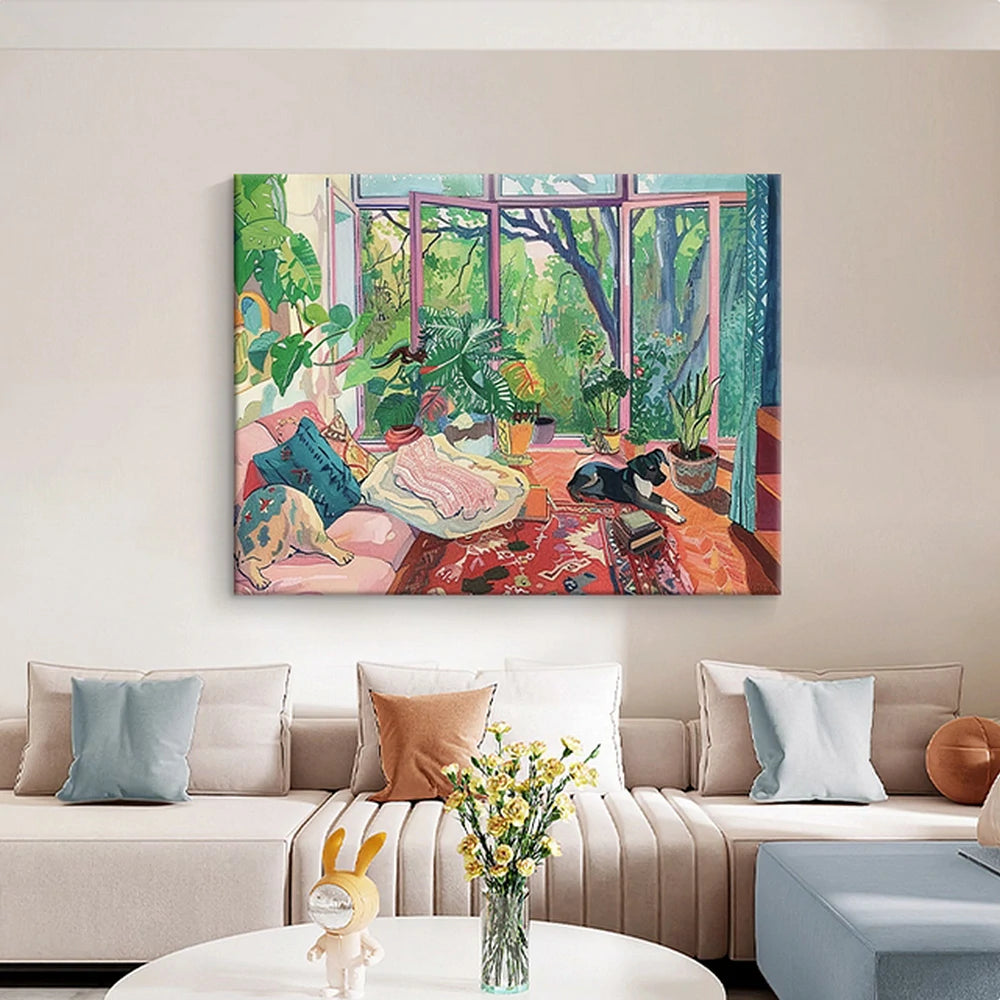 LUXORA Hand-Painted Oil Painting 65/105/155cm - Neutral Abstract Wall Art That Complements Simple and Modern Interiors