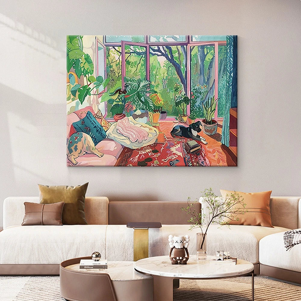 LUXORA Hand-Painted Oil Painting 65/105/155cm - Neutral Abstract Wall Art That Complements Simple and Modern Interiors