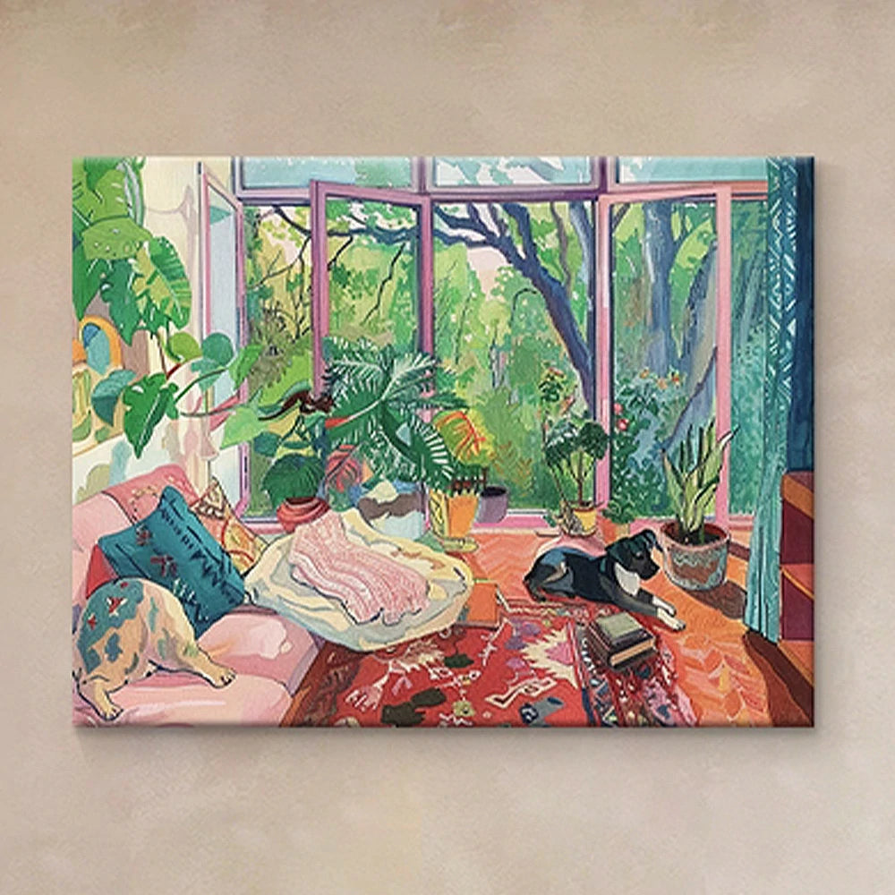 LUXORA Hand-Painted Oil Painting 65/105/155cm - Neutral Abstract Wall Art That Complements Simple and Modern Interiors