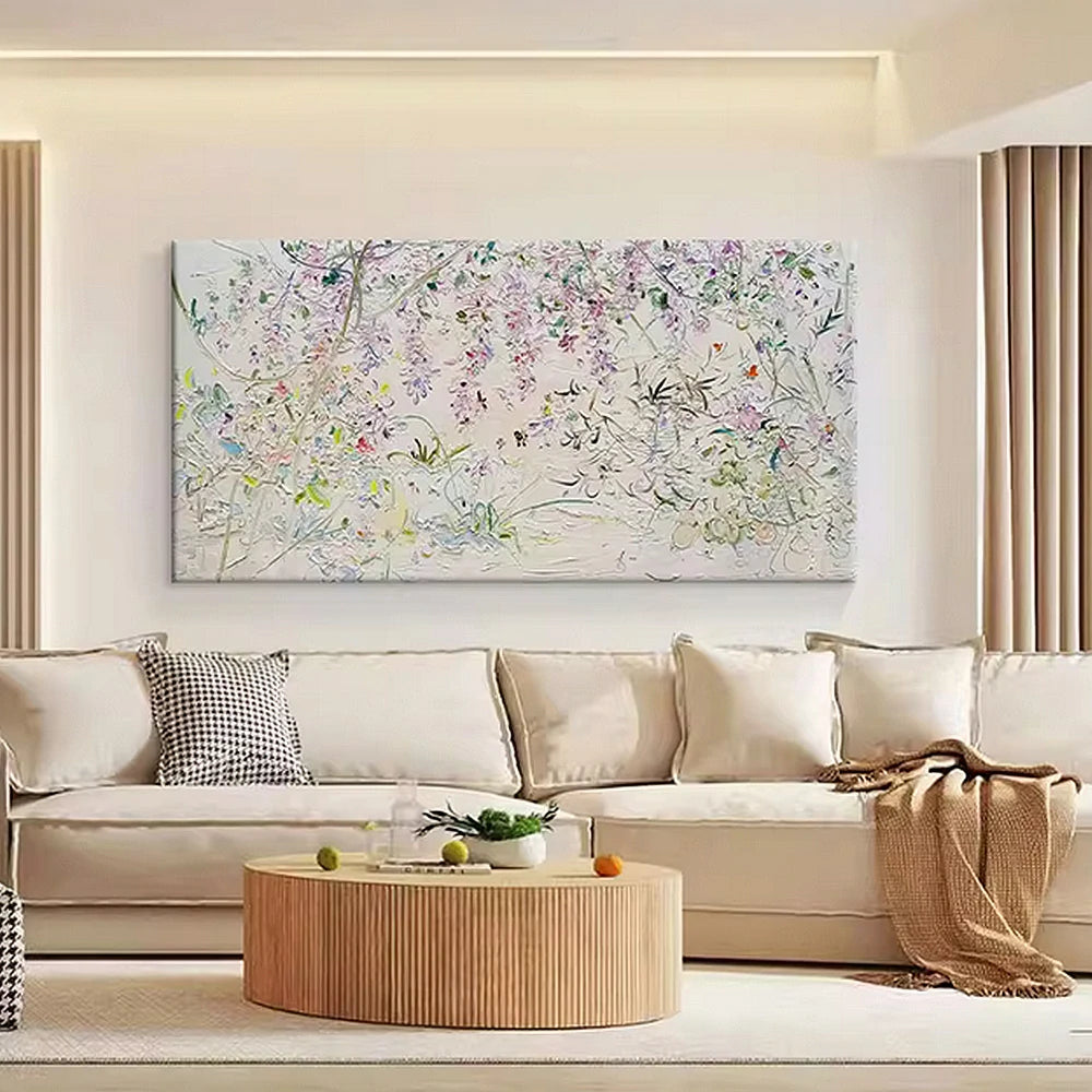 LUXORA Hand-Painted Oil Painting 100/140/200cm - Modern Abstract Wall Piece with Subtle Colour Movement and Fine Texture
