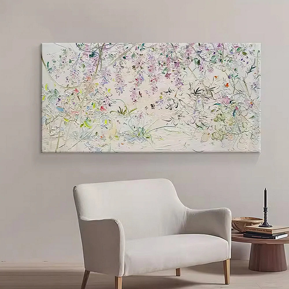LUXORA Hand-Painted Oil Painting 100/140/200cm - Modern Abstract Wall Piece with Subtle Colour Movement and Fine Texture