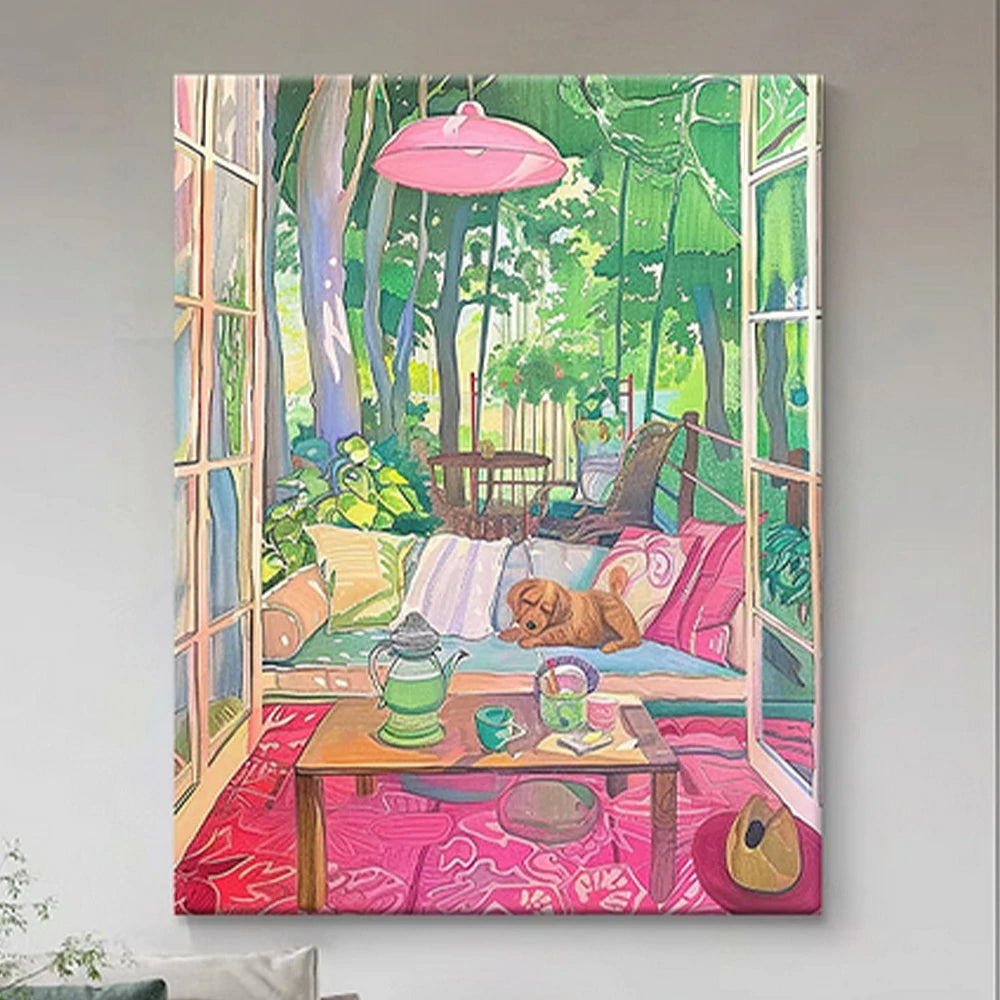 LUXORA Hand-Painted Oil Painting 50/80/120cm - Elegant Minimalist Art with Balanced Brush Motions and Clean Structure