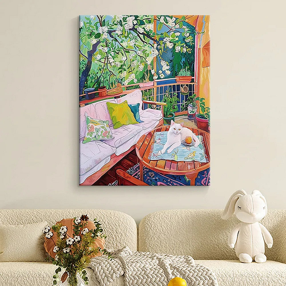 LUXORA Hand-Painted Oil Painting 50/80/120cm - Neutral Canvas Wall Art That Embodies Calm and Simple Home Design