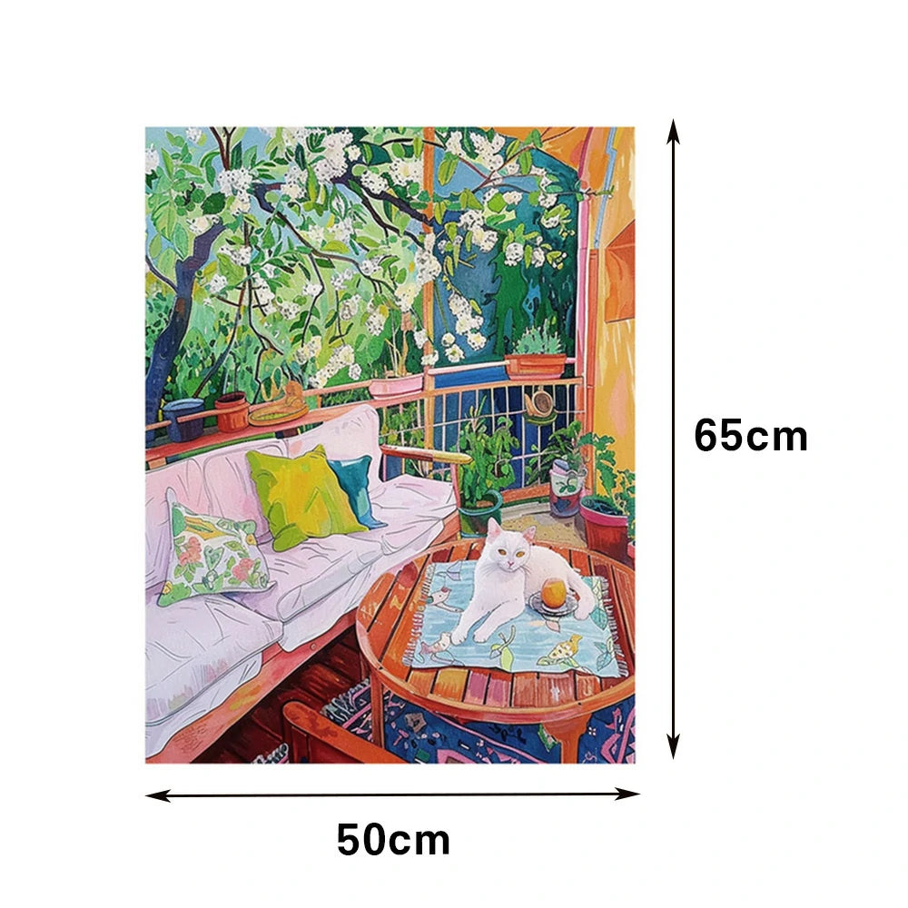 LUXORA Hand-Painted Oil Painting 50/80/120cm - Neutral Canvas Wall Art That Embodies Calm and Simple Home Design